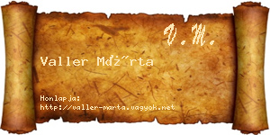 Valler Márta névjegykártya